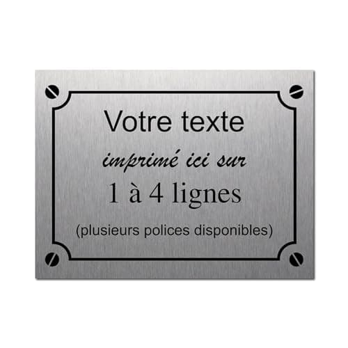 Plaque de rue décorative en aluminium Personnalisée pour intérieur et extérieur 20x15cm Alu Brossé