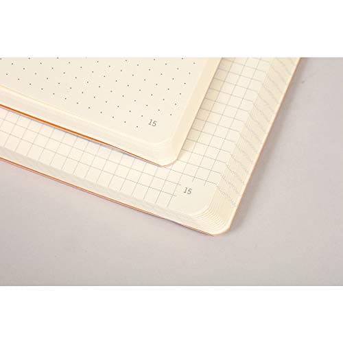 RHODIA 117773C - Carnet Souple Bullet Journal Goalbook Coquelicot - A5 14,8 x 21 cm - Petits Carreaux - 240 pages - Papier Clairefontaine Ivoire 90 g/m - 2 Rubans - Couverture Simili Cuir