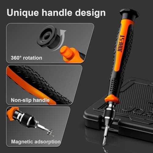 JOREST 38Pcs Kit Tournevis de Précision, Outillage Set avec Torx T1 T2 T3 T4 T5, TR5 T6 T7 T8 T9 T10 T15, Triwing Y00, Etoile P2/5, -1.0/2.0, etc, pour PS4, Xbox, Switch, Macbook, PC, Lunettes, Montre