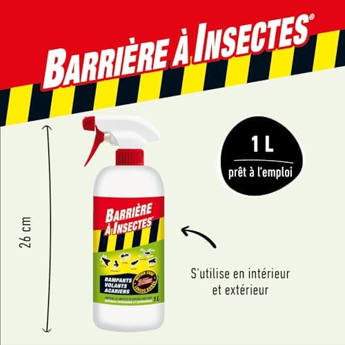 BARRIERE A INSECTES Vaporisateur contre les Insectes Rampants, Volants, Acariens, Prêt à l'emploi, 1 L, BARSEC1000N
