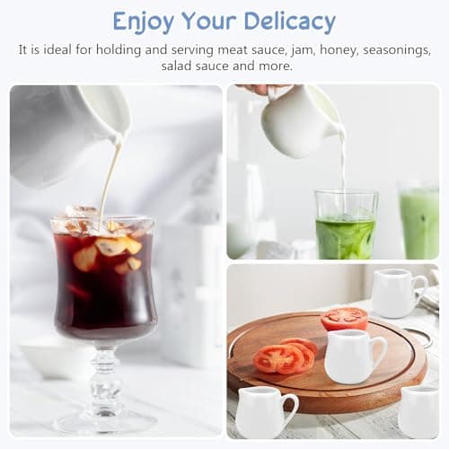 SIYINGSAERY 6 PCS Pot à Lait en Céramiqu 110ml Pichet à Lait Céramique Pichet Céramique Lait Pichet Céramique Mousse de Lait Pichet Céramique Cafe Petite Cruche de Lait