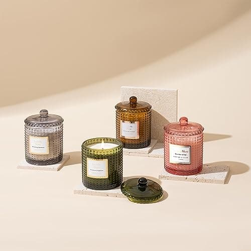 LA JOLIE MUSE Bougie Parfumée à la Rose Sauvage, Bougie en Cire Naturelle à l'Arôme Floral, 75 Heures de Combustion de Longue Durée, Bocal en Verre pour Cadeau et Décoration d’Intérieure, 285 g