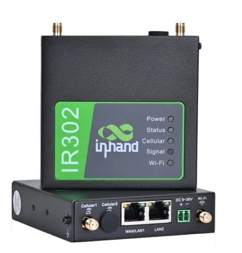 InHand Networks IR302 Routeur VPN Industriel IoT Double Carte SIM, 4G LTE Cat 4, Antenne Externe, Wi-FI, Géré Via Plateforme Cloud Compatible Toute SIM opérateurs, WLAN Camping Car Caravane Bateau