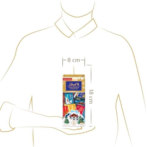 Lindt - Napolitains SWISS PREMIUM CHOCOLATE - Mix de Chocolats Lait-Noisettes, Lait-éclats de Nougat, Blanc-éclats de Nougat, LINDOR Lait, Noir Pointe de Sel, Lait Noix de Coco - Idéal pour Noël, 500g