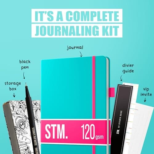 Scribbles That Matter B5 Bullet Dotted Journal + Stylo gratuit! Ton carnet B5 pointillés Couverture rigide 120 g/m2, 200 papier épais résistant aux saignements pour le travail (7 x 10) pouces