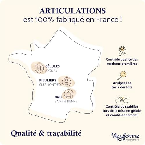 Apyforme - Articulations - Anti Douleurs et Confort Articulaire - Glucosamine Chondroitine MSM, Boswellia Serrata, Harpagophytum - 60 Gél - Fabriqué en France