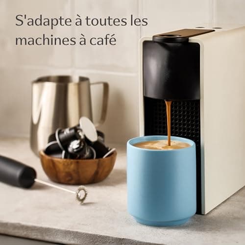 Cosumy Tasse à Café en Céramique - 4 Tasses à Cappuccino Pastel - Design Minimaliste & Empilable - Résistant à la Chaleur - Lavable au Lave-Vaisselle - 200 ml