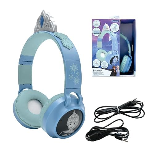 Lexibook, La Reine des Neiges, Casque 2-en-1 sans Fil et Filaire avec Tiare, Son de Haute qualité limité à 85 DB, Effets Lumineux, Pliable, Ajustable, Rechargeable, HPBT015FZ