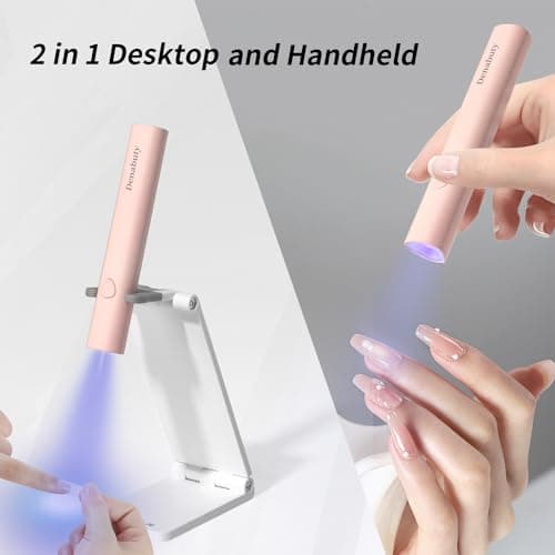 Lampe U V Ongles Gel, Denabuty Mini Lampe UV LED 3W Sans Fil, Séchoir à Ongles Efficace et Rapide Professionnel avec USB Rechargeable Portable pour Gel Pose Americaine, Vernis Semi Permanent Rose