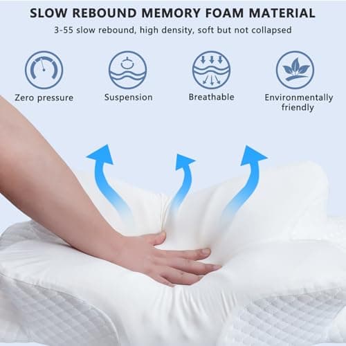 Enighs Oreiller Cervical Multifonction en Mousse à mémoire de Forme avec Rebond Lent zéro Pression pour Un Sommeil Profond