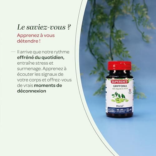 SUPERDIET - GRIFFONIA - Naturopathie - Bon moral et bonne humeur - Fabrication française - 40 gélules