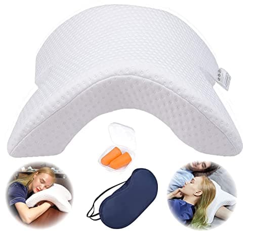 ALEVMOOM Oreiller de Bras pour Couples,Oreiller pour Bras de Dormeur Latéral,Oreillers Câlins,Oreillers Oreiller de Repos de Bras Cou en Mousse à Mémoire,Oreillers Ergonomiques pour la Nuque (Blanc)