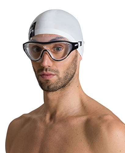 arena Lunettes de Natation Adultes The One Mask , Antibuée, Mixtes, Masque avec Verres Larges, Protection contre les UV, Pont de Nez Auto-ajustable, Bleu (Clear-Blue-White)