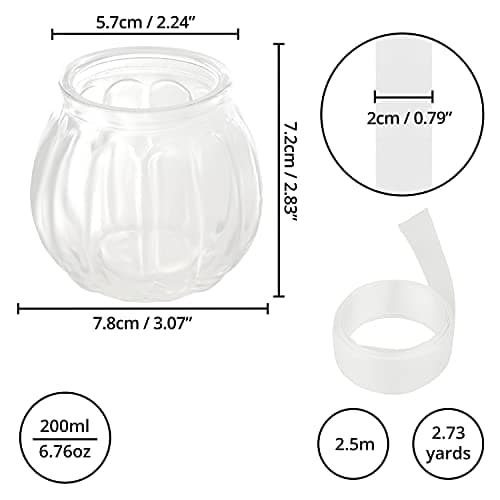 Belle Vous Photophore Verre Transparent pour Bougies Chauffe-Plat avec Ruban Blanc (Lot de 12) - Bougeoir Mariage, Fêtes, Décoration de la Maison, Centres de Table et Cadeaux