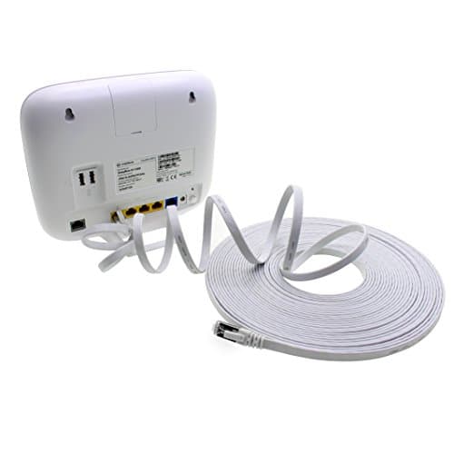 1aTTack.de Câble ruban LAN Ethernet Gigabit CAT.7 (RJ45) câble réseau câble brut (10 Gbit/s) câble d'installation plat mince 15 m - blanc - 1 pièce