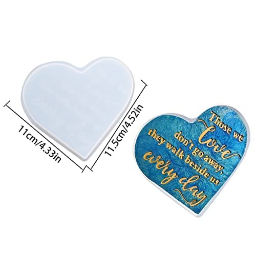 LICHENGTAI Moule en Silicone en Forme de Coeur 3D pour Coeur, Moulle en Forme de Coeur Silicone 3D Love Heart Moule en Silicone, Moule en Résine époxy pour Cadre Photo Décor d'anniversaire de Mariage