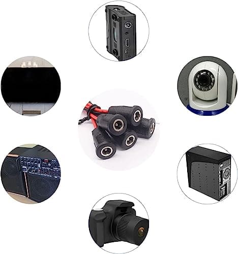 RUNCCI-YUN 10PCS Connecteur DC 5,5 x 2,1 kit,Connecteur Alimentation À Souder, DC d'alimentation Connecteur, Connecteur Plug DC 12v 10A, Panneau Monture Connecteur(avec Ligne)