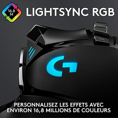 Logitech G502 HERO Souris Gamer Filaire Haute Performance, Capteur Gaming HERO 25K, 25 600 PPP, RVB, Poids Ajustable, 11 Boutons Programmables, Mémoire Intégrée, PC/Mac - Noire