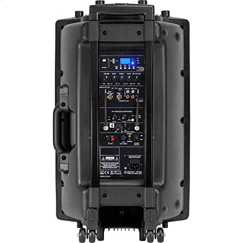 Ibiza - PORT15VHF-BT - Enceinte Portable 15"/800W Max avec 2 micros (VHF), télécommande et Housse de Protection - Bluetooth, USB, SD - Autonomie de 6 à 8h