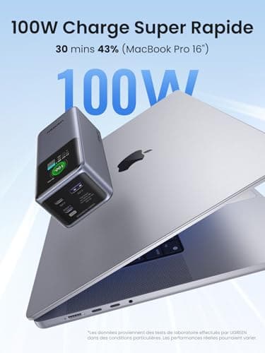 UGREEN Nexode Batterie Externe 20000mAh 130W Power Bank USB C Charge Rapide de 3 Ports PD QC 3.0 Écran Numérique Compatible avec iPhone 16 Plus Pro Max 15 Galaxy S24 Ultra MacBook Pro Air iPad Pro