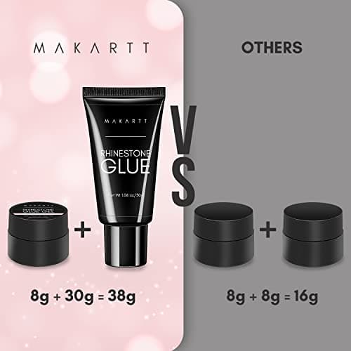 Makartt Nail Art Rhinstone Glue Gem Gel, Super Adhésif Nail Gel pour Pierres Précieuses, Nail Art Gel pour Pierres Précieuses Pierres de Cristal Bijoux