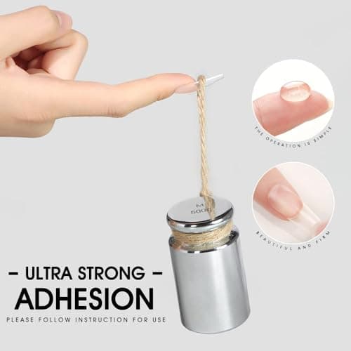 Beautilux Solide Gel de Colle à Ongles, 50g Solide Nail Gel Glue pour Faux Ongles, Rhinestone Glue Strass Ongle Décoration, Nail Art 3D