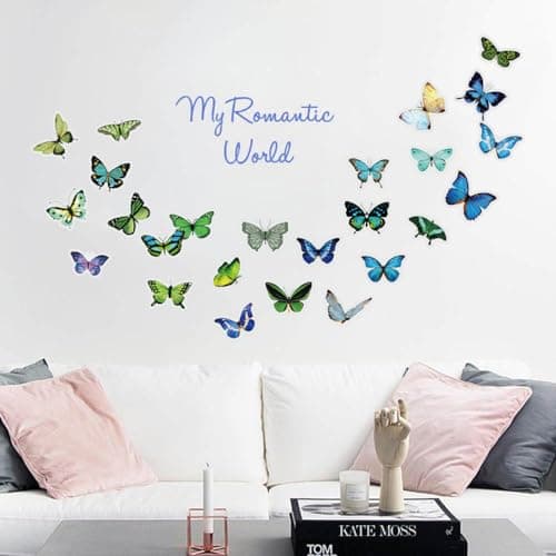 Ceihwa 80pcs Stickers Papillon Scrapbooking Autocollant Transparent Autocollants Vinyle Imperméable Étanche Butterfly Stickers Décoration Petit Autocollant Décoratif pour DIY Ordinateur Journal