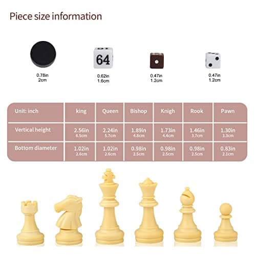 Super Winner Jeu d’Échecs de Voyage Magnétique de 12,5 Pouces, Set 3 en 1 Échecs, Dames et Backgammon, Jeu d’Échecs Magnétique de Voyage avec Plateau Pliable (32 cm)