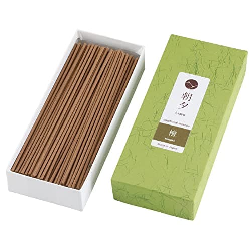 Asayu Japan Bâtons Encens Traditionnels Parfum Bois de Cyprès Hinoki Japonais 40 g, pour Méditation, Détente, et Yoga, Fabriqués au Japon Artisanalements