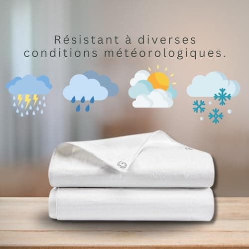 Perfect Cover Bâche imperméable avec œillets, en tissu, pour sol, tapis de tente pour camping et jardin extérieur, disponible en plusieurs tailles et couleurs, 12 x 15 m, 180 m2, 150 g/m2, blanc