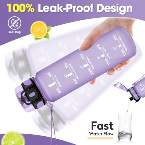 KollyKolla Gourde Enfant 500ml, Gourde Sport, Étanche & Réutilisable, Bouteille d'eau avec Marqueur de Temps et Filtre, sans BPA, Water Bottle pour Enfant & Adulte, l'école, Cyclisme, Voyage, Camping