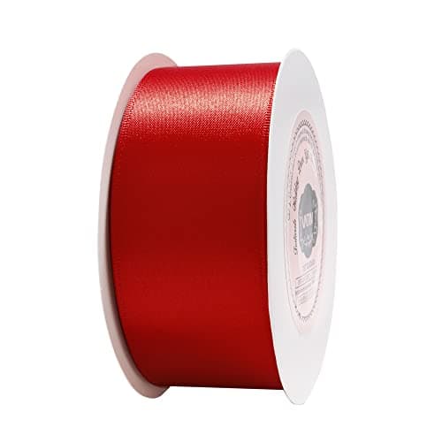 VATIN Ruban Satin 38mm x 25m Double face éclat satin Rouge Ruban décoratif pour mariage, baptême et anniversaire