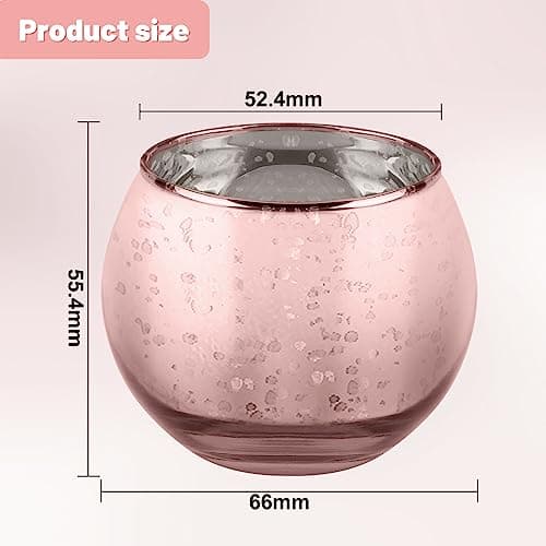 LALAGO 12 pièces Rond Verres à Bougie Chauffe-Plat, Tissés Porte-Bougie Chauffe-Plat en Verre, Porte-Bougie Chauffe-Plat,Verres à Bougie pour Bougie Chauffe-Plat Décoration Noël Mariage(Rose)