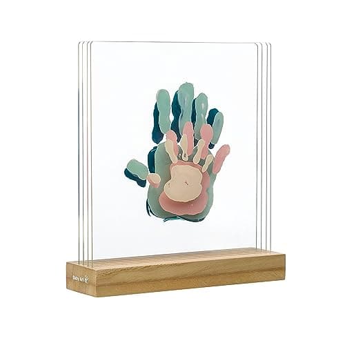 Baby Art Family Touch, Kit empreintes mains famille pour réaliser l'empreinte des mains de toute la famille, idée cadeau naissance, cadeau nouveau né, cadeau baptème, avec base en bois