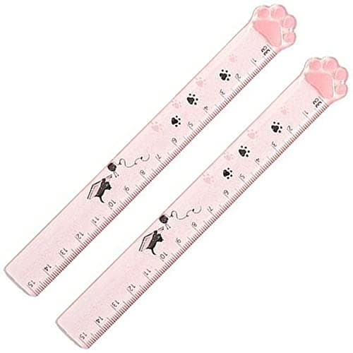 2 Pcs Règle Chat Chat Griffe Règle Dessin École École Papeterie Bureau Durable Processed