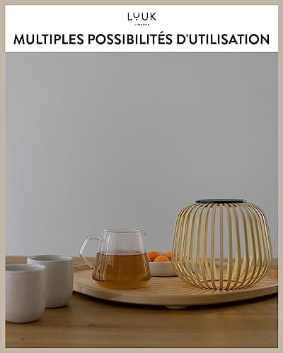 LUUK LIFESTYLE Lampe solaire minimaliste LED, design bohème, sans fil, lampe de terrasse rechargeable, luminosité variable, Marron sable