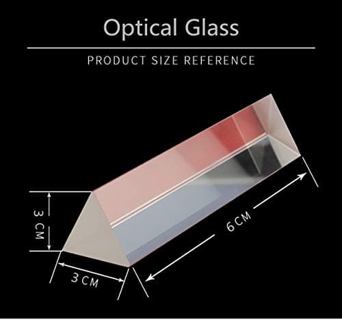 ADWIKOSO 6CM Prisme Triangulaire en verre optique pour photographie - Prisme d'enseignement - Prisme arc-en-ciel - Expériences de spectre - Verre K9 - Avec pochette de nettoyage
