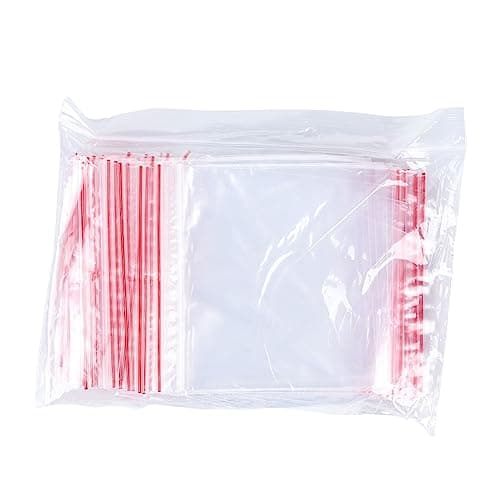 Office Products – Lot de 100 sachets transparents avec fermeture à glissière, sacs en polyéthylène basse densité, adaptés à un usage alimentaire, 8 x 12 cm