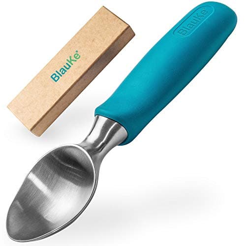 BlauKe® Cuillère à Glace en Acier Inoxydable avec Poignée Antidérapante Confortable – Cuillère Pelle à Crème Glacée Professionnelle – Sorbetiere Bouleuse Portionneuse à Glace – Idée Cadeau