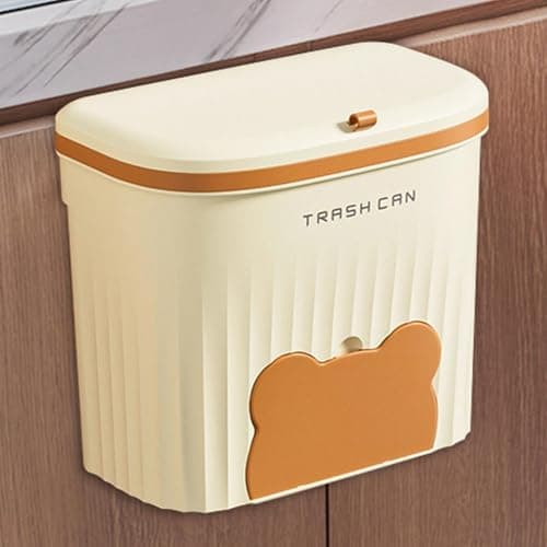 Générique Poubelle de cuisine, poubelle murale - Poubelle couverte pour camping-car - Sac poubelle avec compartiment de rangement, panier à déchets Design pour armoire, salle de bain, camping-Car