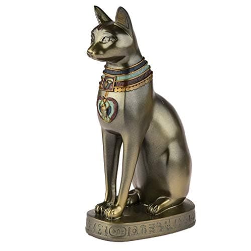 lachineuse - Statuette Chat Égyptien Bastet 19 cm - Déesse Égyptienne - Statue Décoration Égypte Antique - Figurine Objet Egyptien Chat - Buste Egyptien - Idée Cadeau Originale Déco - Dieu Sculpture