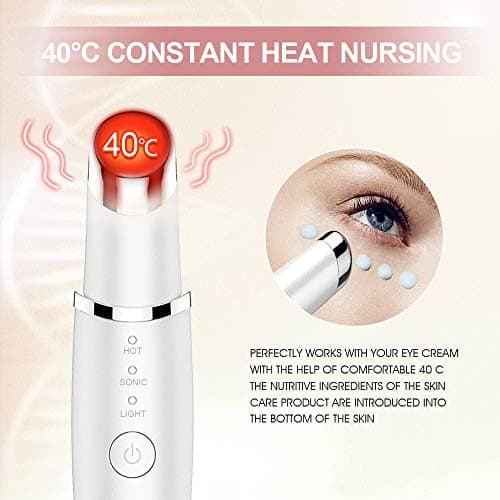 TOUCHBeauty Massage des Yeux Appareil, 3 en 1 Anti Age Masseur Oculaire Anti-âge Chauffant 40°C avec Vibration à Haute Fréquence et Lumière LED Rouge pour élimine les Rides Cernes et Poches AG-1980K