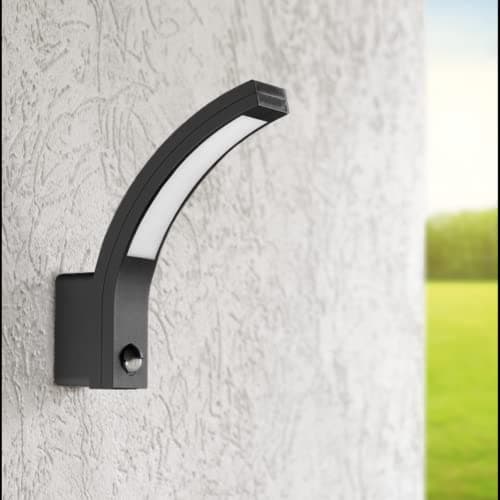 Adviti PIRYT LED 10W Lampe Exterieur Detecteur de Mouvement 800lm IP54 4000K Design Moderne Etanche (noir)