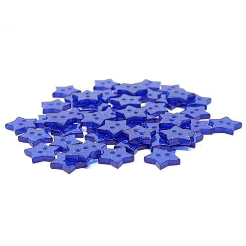 Special Touches Lot de 50 boutons en résine à paillettes Bleu roi 13 mm