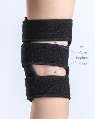 ABYON Genouillère pour Homme Femme avec Stabilisateurs Latéraux et Sangles Réglables, Support Rotulien Ouvert pour Tendinite, Déchirures du Ménisque, Soulagement des Douleurs Articulaires