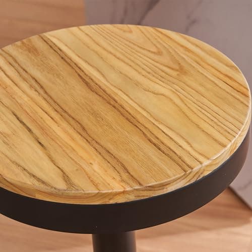YOUNIKE Tabouret Bar Lot de 2 Tabouret de Bar en Bois Chaise de Bar Tabouret Haut Cadre en Métal Réglable en Hauteur Pivotant à 360° avec Repose-Pieds Industriel Noir