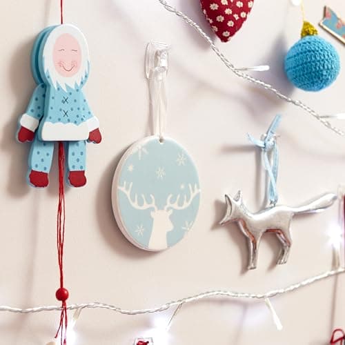 Command Crochets de Fixation, Lot de 20 Mini-Crochets Transparents et de 24 Petites Bandes Adhésive - Pour la Décoration des Guirlandes Lumineuses, Accrochage Sans Dommage