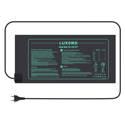 Luxbird Tapis Chauffants pour Plantes 21W, Tapis Chauffant Chauffage Doux pour Germination et Croissance Intérieure, Imperméable IP67, 52 x 25 cm Pour Semis, Reptiles, LB-HM21W