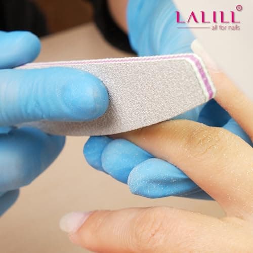 LALILL Lime à Ongles 50 Pcs. 100/180 Grain, Demi-Lune Zebra - Limes à ongles pour Gel - Modelage D'ongles Hybride, Acrylique, Polish Gel - Bilatéral, Jetable - Manucure, Buffer, Bloc, Professionnel