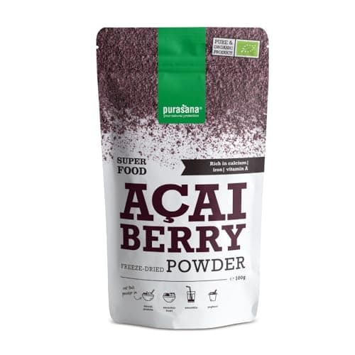 Purasana® Poudre de Baies d’Açaï Bio - Complément Alimentaire Superaliment, Riche en Antioxydants, Renforce l'Immunité, 100% Vegan & Sans Gluten, 100g